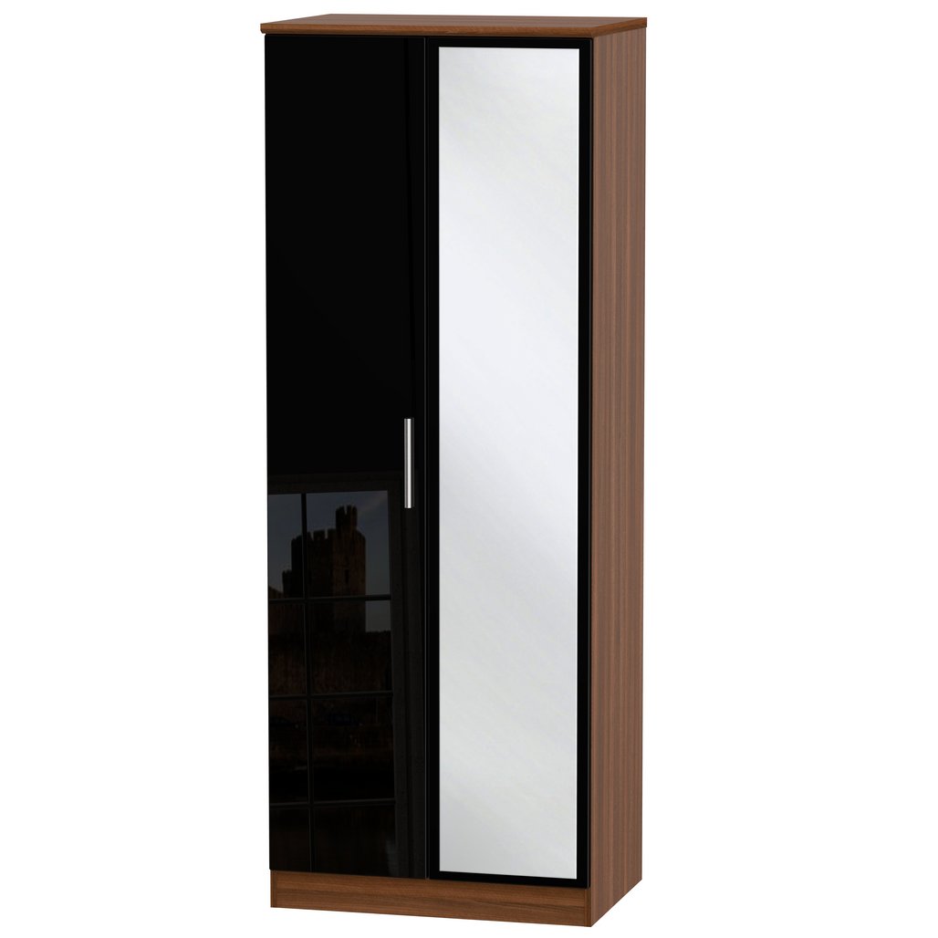 Knightsbridge Tall Mirrored 2 Door Double Wardrobe