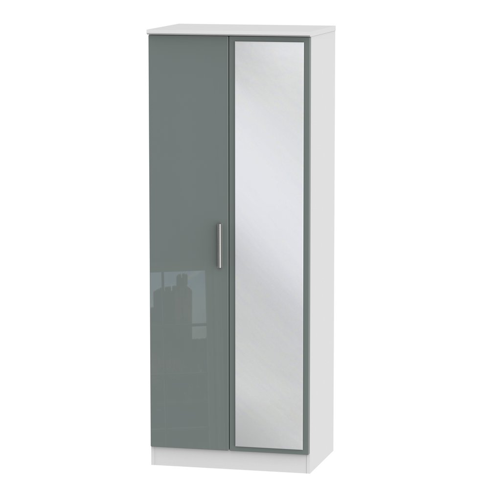 Knightsbridge Tall Mirrored 2 Door Double Wardrobe
