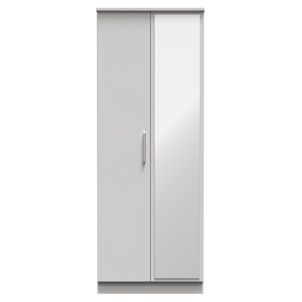 Knightsbridge Tall Mirrored 2 Door Double Wardrobe