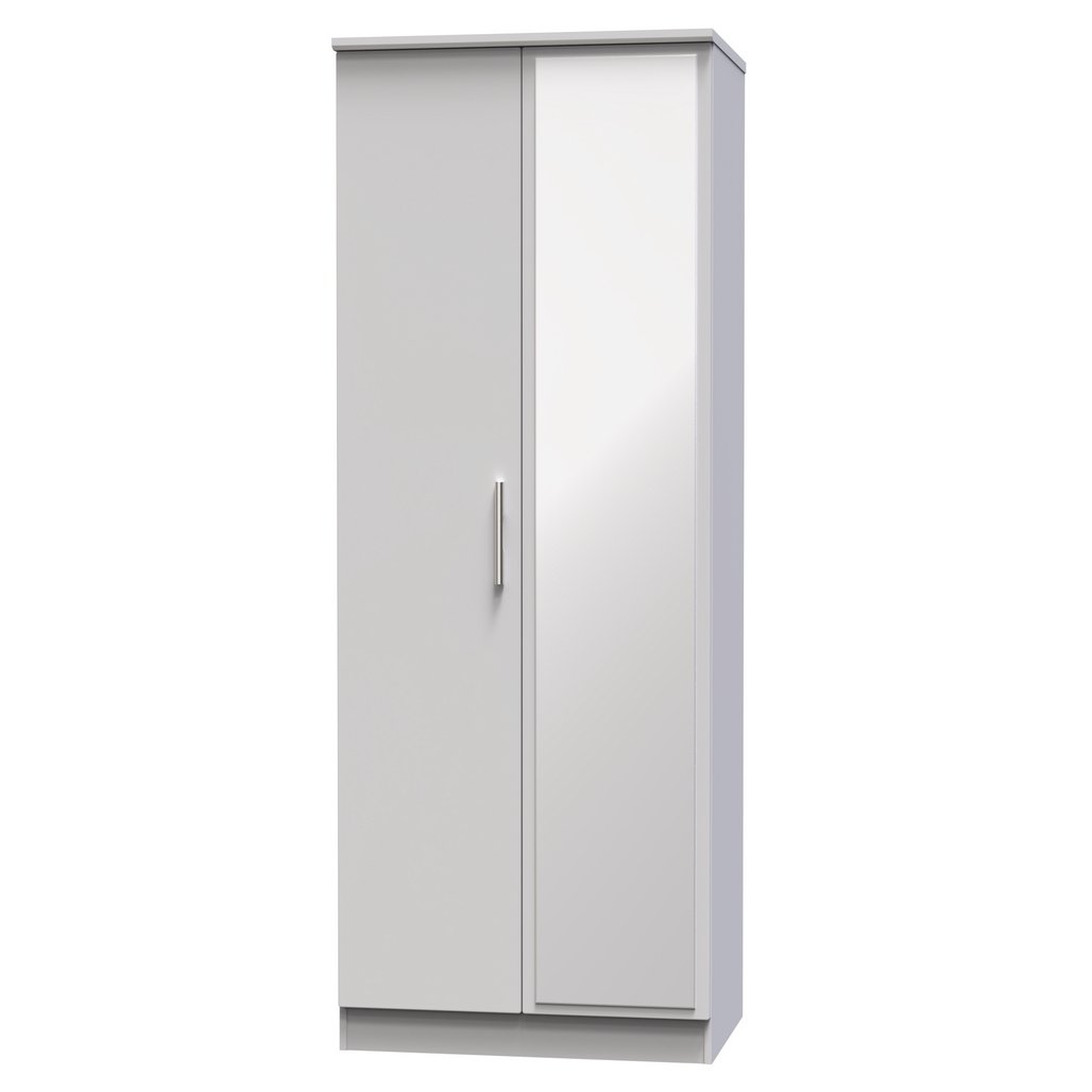 Knightsbridge Tall Mirrored 2 Door Double Wardrobe