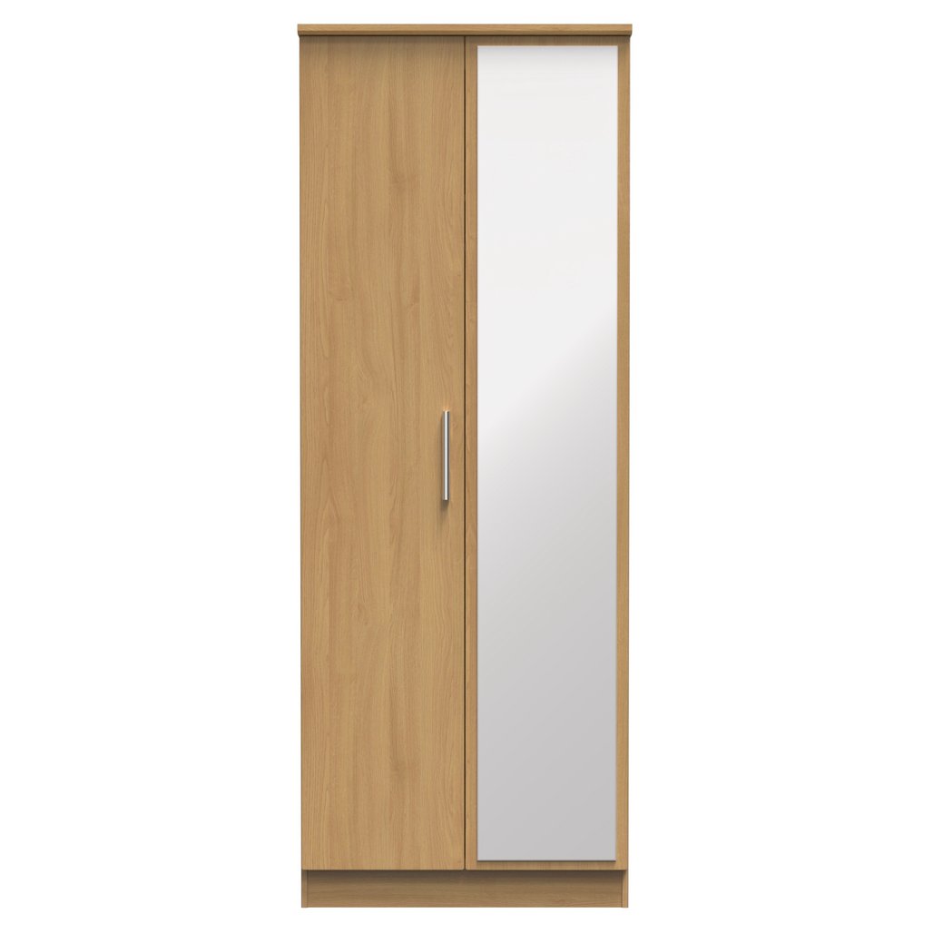 Knightsbridge Tall Mirrored 2 Door Double Wardrobe