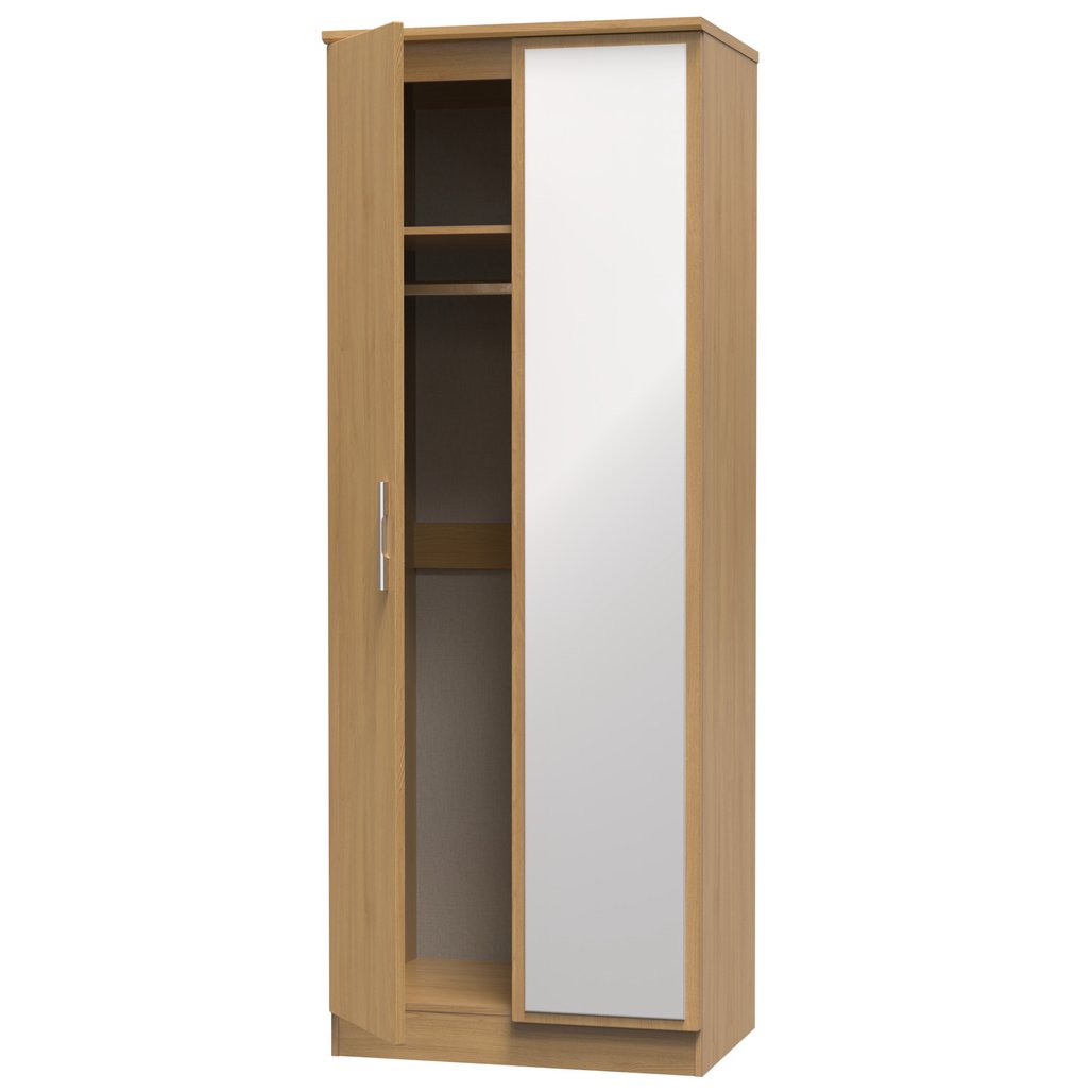 Knightsbridge Tall Mirrored 2 Door Double Wardrobe