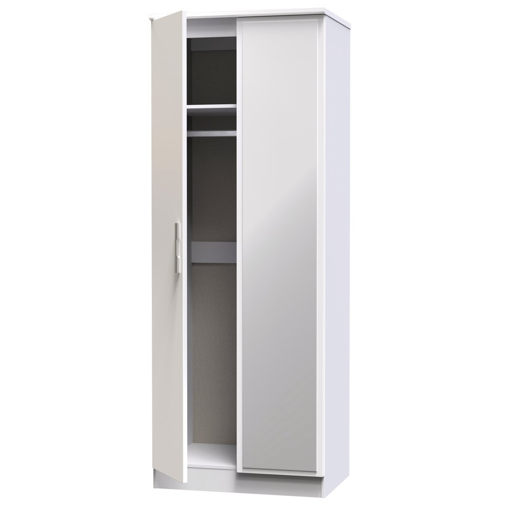 Knightsbridge Tall Mirrored 2 Door Double Wardrobe