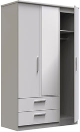 Knightsbridge Mirrored 2 Drawer 3 Door Triple Wardrobe