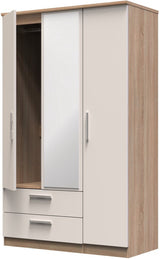 Knightsbridge Mirrored 2 Drawer 3 Door Triple Wardrobe