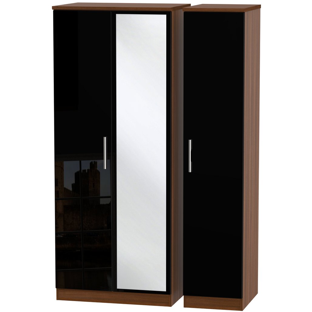Knightsbridge Mirrored 3 Door Triple Wardrobe