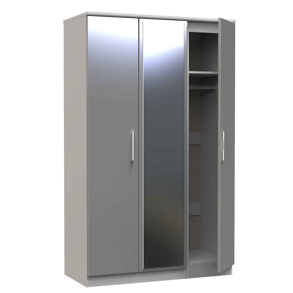 Knightsbridge Mirrored 3 Door Triple Wardrobe