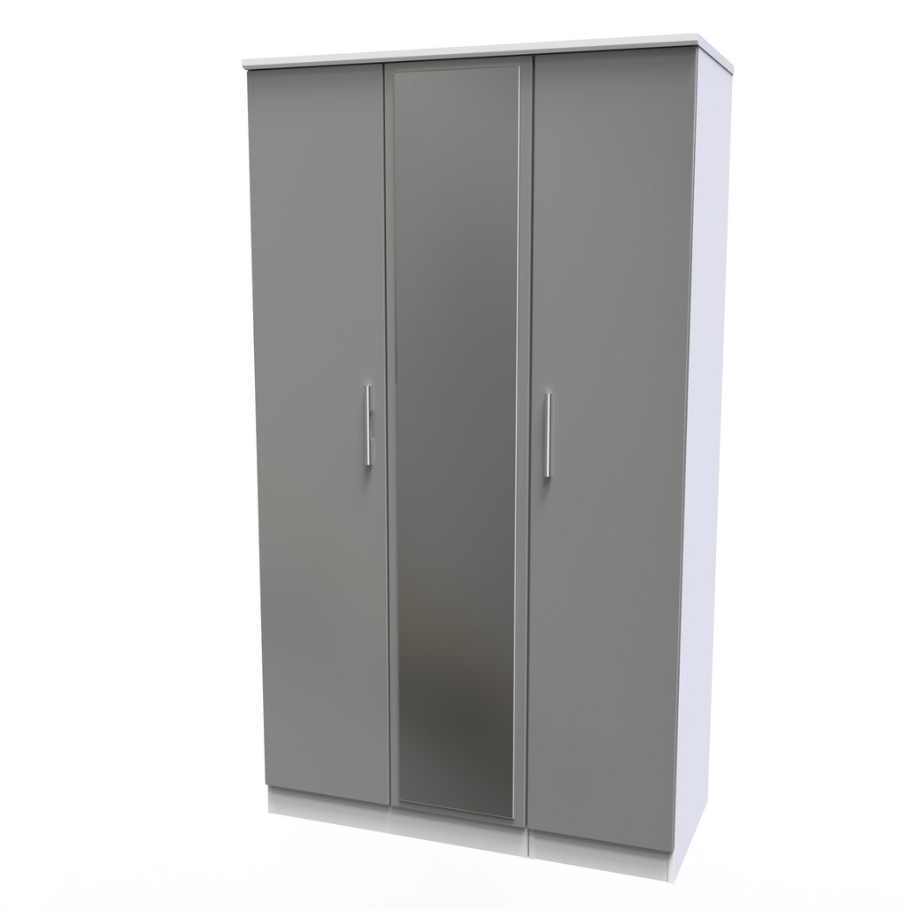 Knightsbridge Mirrored 3 Door Triple Wardrobe
