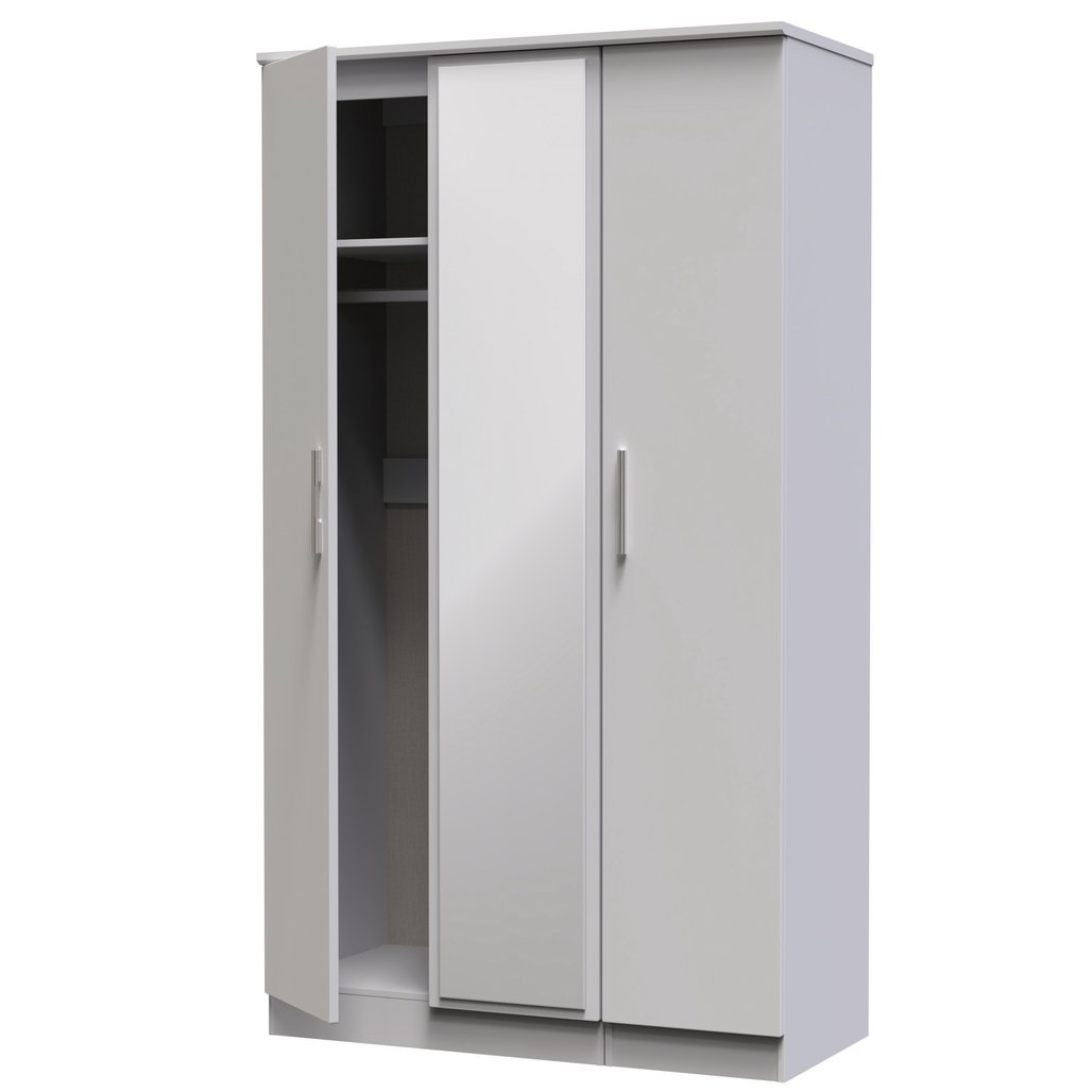 Knightsbridge Mirrored 3 Door Triple Wardrobe