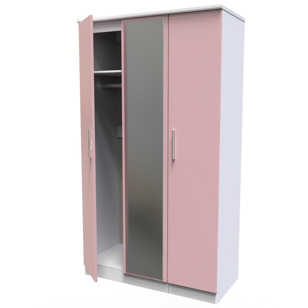 Knightsbridge Mirrored 3 Door Triple Wardrobe
