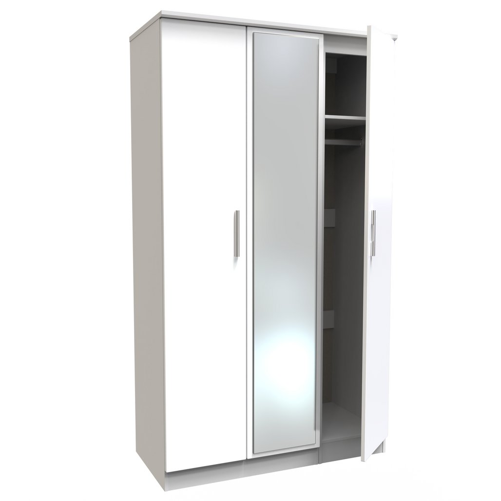 Knightsbridge Mirrored 3 Door Triple Wardrobe