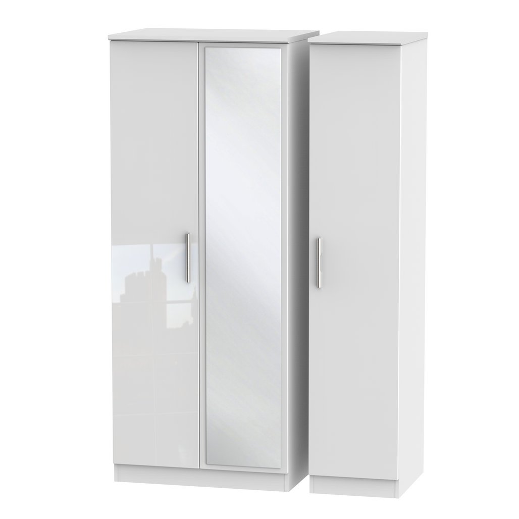Knightsbridge Mirrored 3 Door Triple Wardrobe