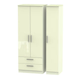 Knightsbridge Tall Large 2 Drawer 3 Door Triple Wardrobe