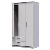 Knightsbridge Tall Large 2 Drawer 3 Door Triple Wardrobe