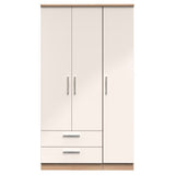 Knightsbridge Tall Large 2 Drawer 3 Door Triple Wardrobe