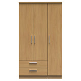 Knightsbridge Tall Large 2 Drawer 3 Door Triple Wardrobe