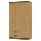 Knightsbridge Tall Large 2 Drawer 3 Door Triple Wardrobe