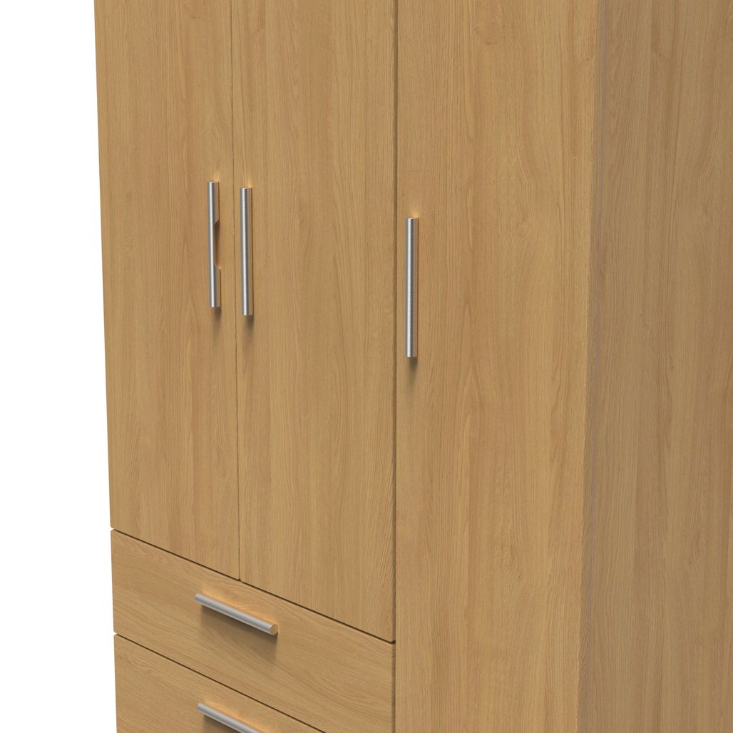 Knightsbridge Tall Large 2 Drawer 3 Door Triple Wardrobe