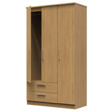 Knightsbridge Tall Large 2 Drawer 3 Door Triple Wardrobe