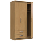 Knightsbridge Tall Large 2 Drawer 3 Door Triple Wardrobe