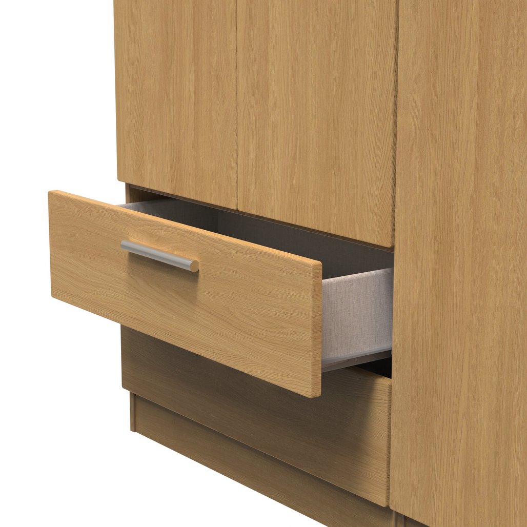 Knightsbridge Tall Large 2 Drawer 3 Door Triple Wardrobe