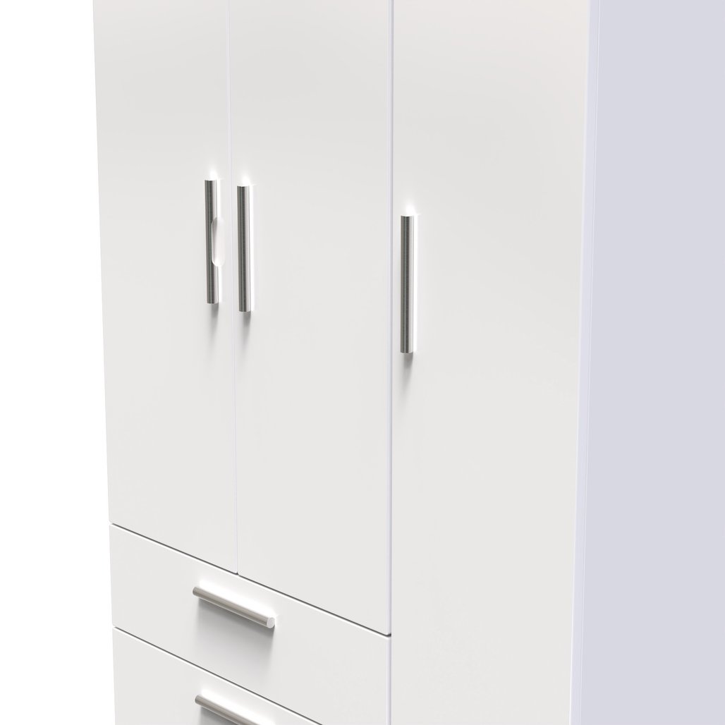Knightsbridge Tall Large 2 Drawer 3 Door Triple Wardrobe