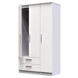 Knightsbridge Tall Large 2 Drawer 3 Door Triple Wardrobe