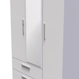 Knightsbridge Tall Mirrored Large 2 Drawer 3 Door Triple Wardrobe
