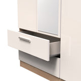 Knightsbridge Tall Mirrored Large 2 Drawer 3 Door Triple Wardrobe