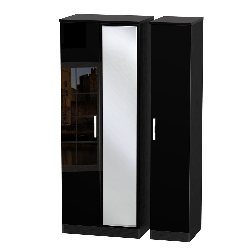 Knightsbridge Tall Mirrored 3 Door Triple Wardrobe