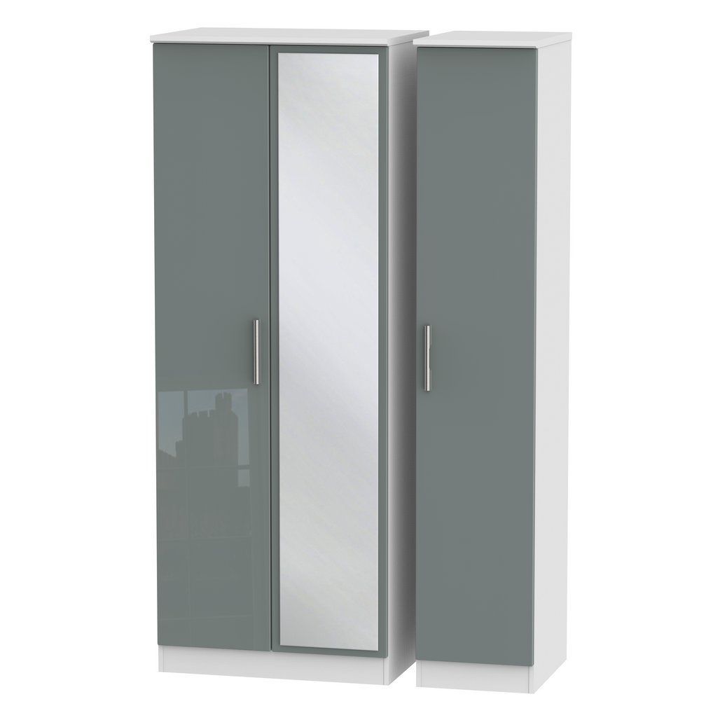 Knightsbridge Tall Mirrored 3 Door Triple Wardrobe