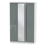 Knightsbridge Tall Mirrored 3 Door Triple Wardrobe
