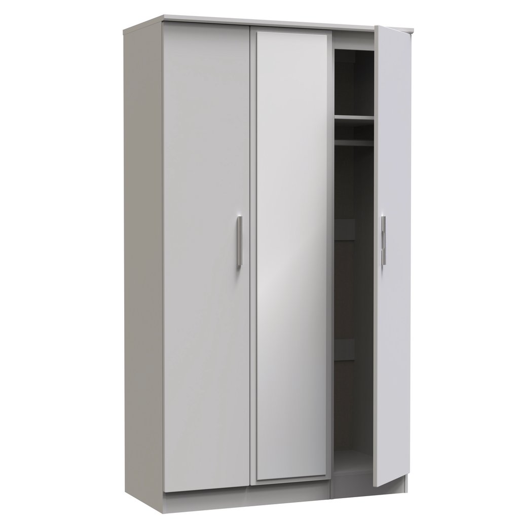 Knightsbridge Tall Mirrored 3 Door Triple Wardrobe