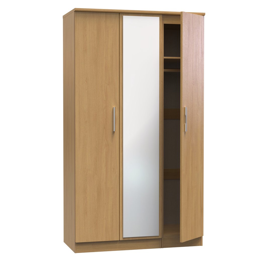 Knightsbridge Tall Mirrored 3 Door Triple Wardrobe