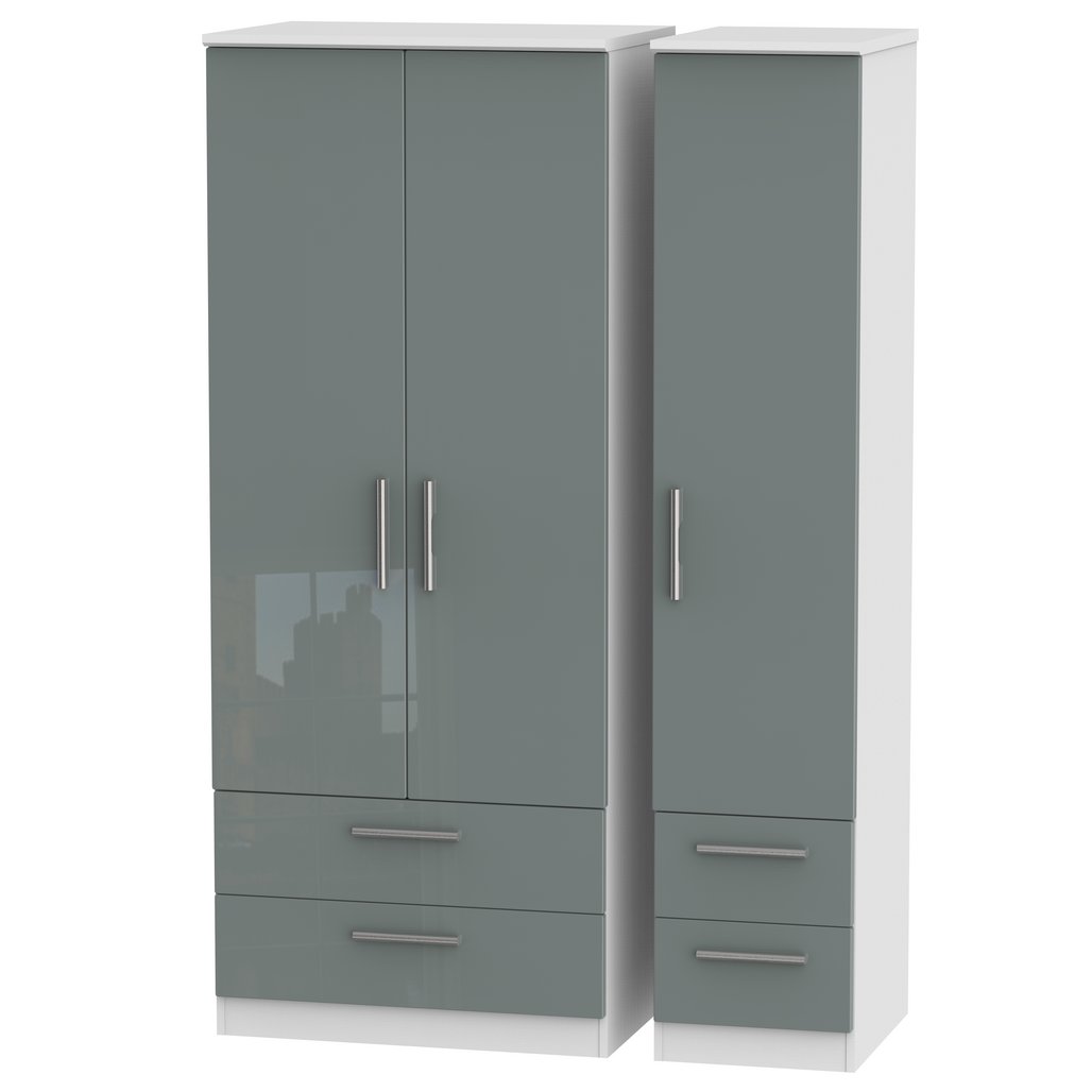 Knightsbridge 4 Drawer 3 Door Triple Wardrobe
