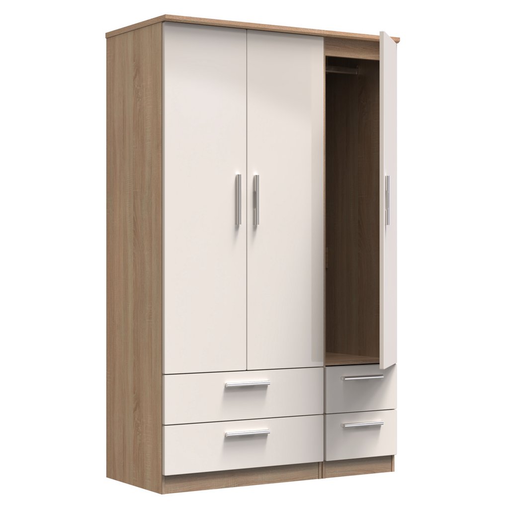 Knightsbridge 4 Drawer 3 Door Triple Wardrobe