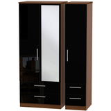 Knightsbridge Mirrored 4 Drawer 3 Door Triple Wardrobe