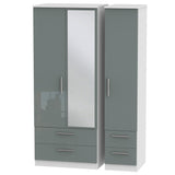 Knightsbridge Mirrored 4 Drawer 3 Door Triple Wardrobe