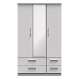 Knightsbridge Mirrored 4 Drawer 3 Door Triple Wardrobe