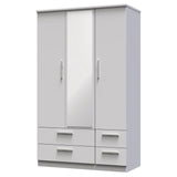 Knightsbridge Mirrored 4 Drawer 3 Door Triple Wardrobe