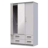 Knightsbridge Mirrored 4 Drawer 3 Door Triple Wardrobe