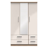 Knightsbridge Mirrored 4 Drawer 3 Door Triple Wardrobe