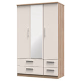 Knightsbridge Mirrored 4 Drawer 3 Door Triple Wardrobe