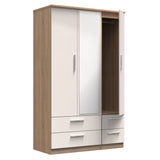 Knightsbridge Mirrored 4 Drawer 3 Door Triple Wardrobe