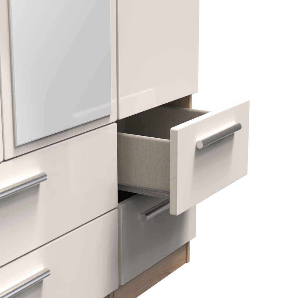 Knightsbridge Mirrored 4 Drawer 3 Door Triple Wardrobe