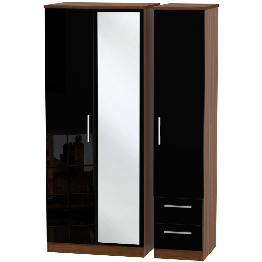 Knightsbridge Mirrored 2 Door 3 Door Wardrobe