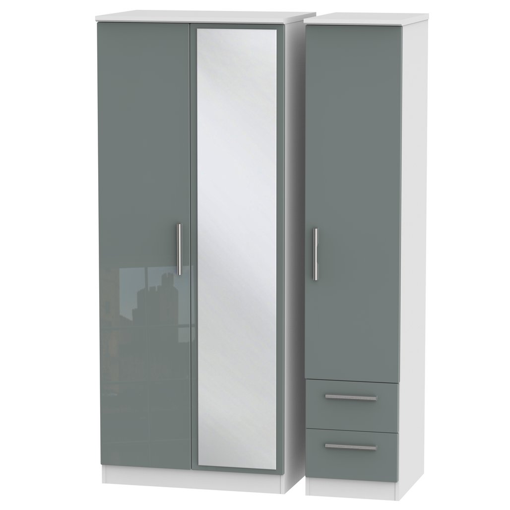 Knightsbridge Mirrored 2 Door 3 Door Wardrobe