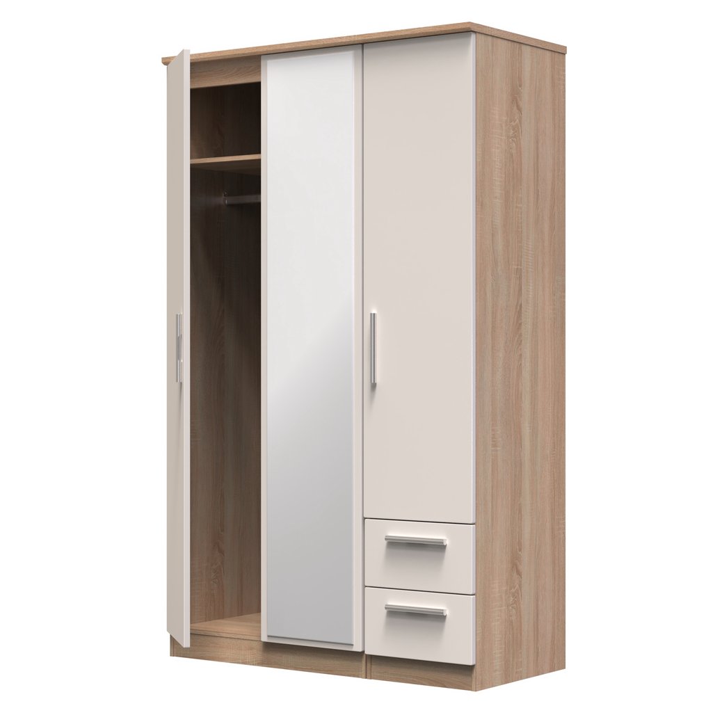 Knightsbridge Mirrored 2 Door 3 Door Wardrobe