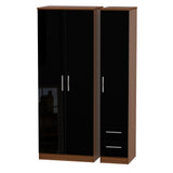 Knightsbridge Tall 2 Drawer 3 Door Triple Wardrobe