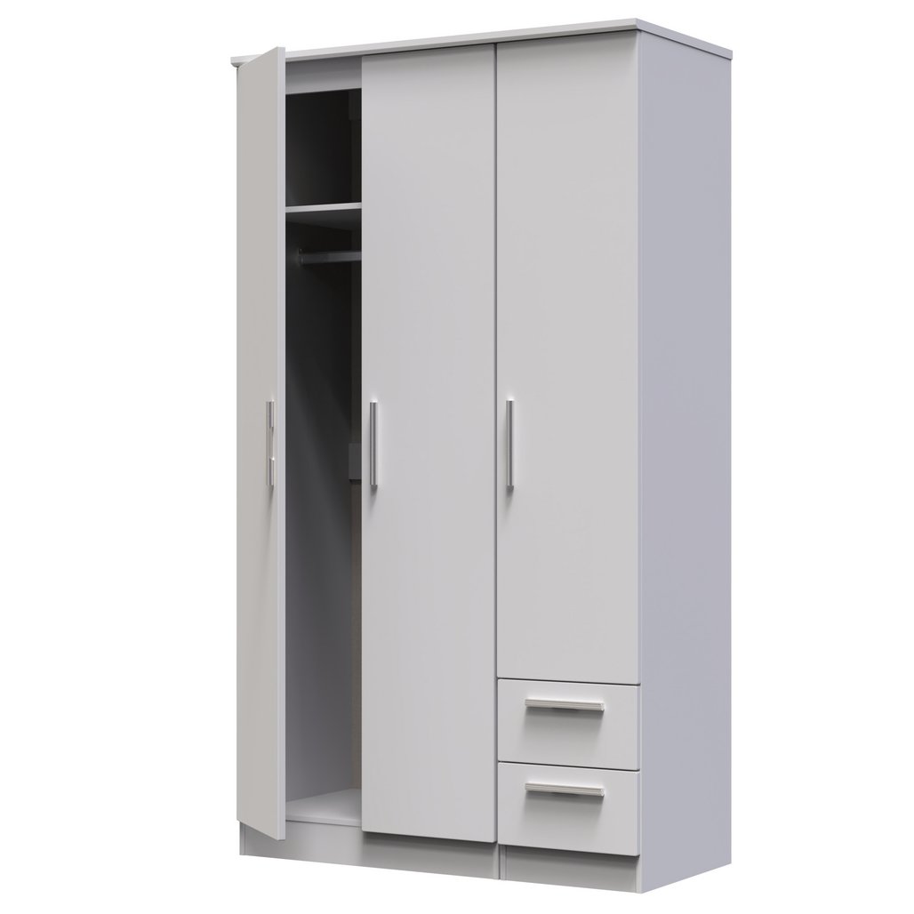 Knightsbridge Tall 2 Drawer 3 Door Triple Wardrobe